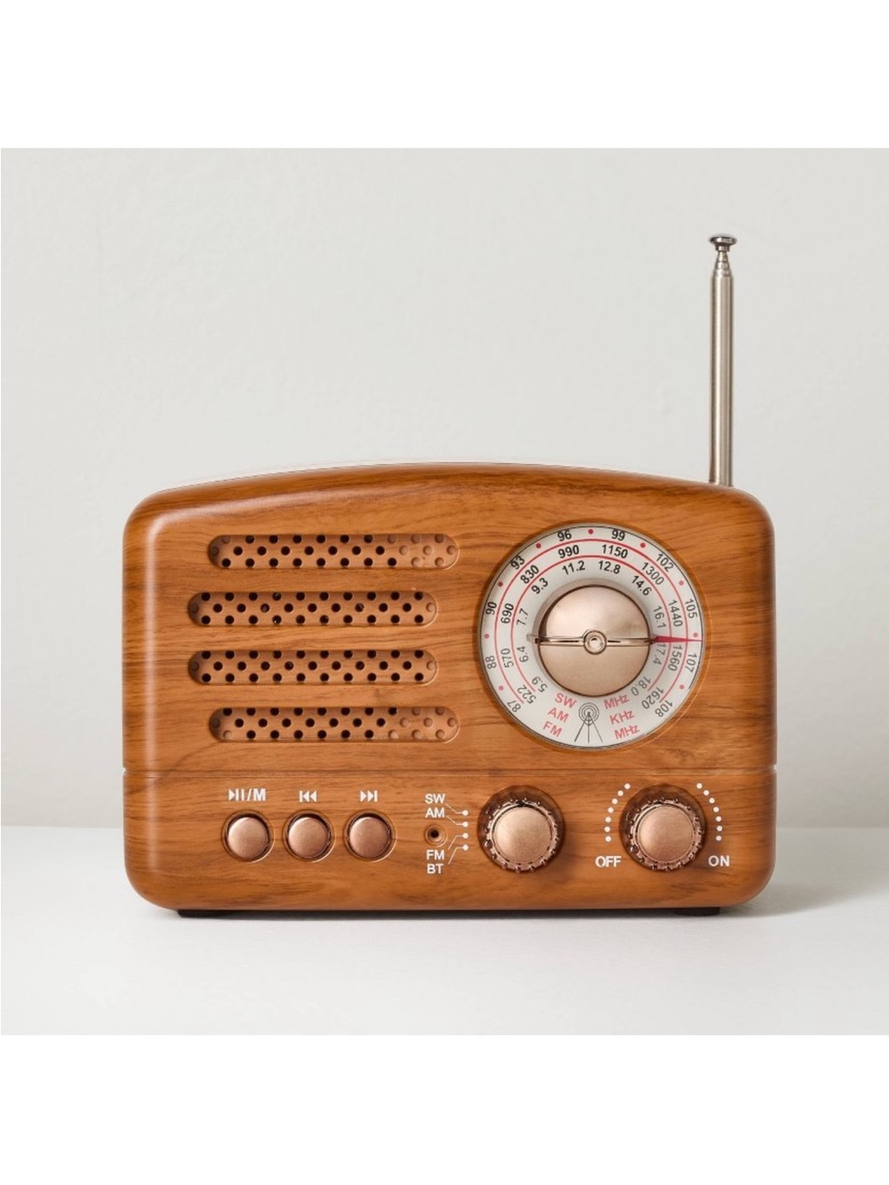 Small Wood Bluetooth TikTok Viral Retro Radio - Hearth & Hand With Magnolia NEW